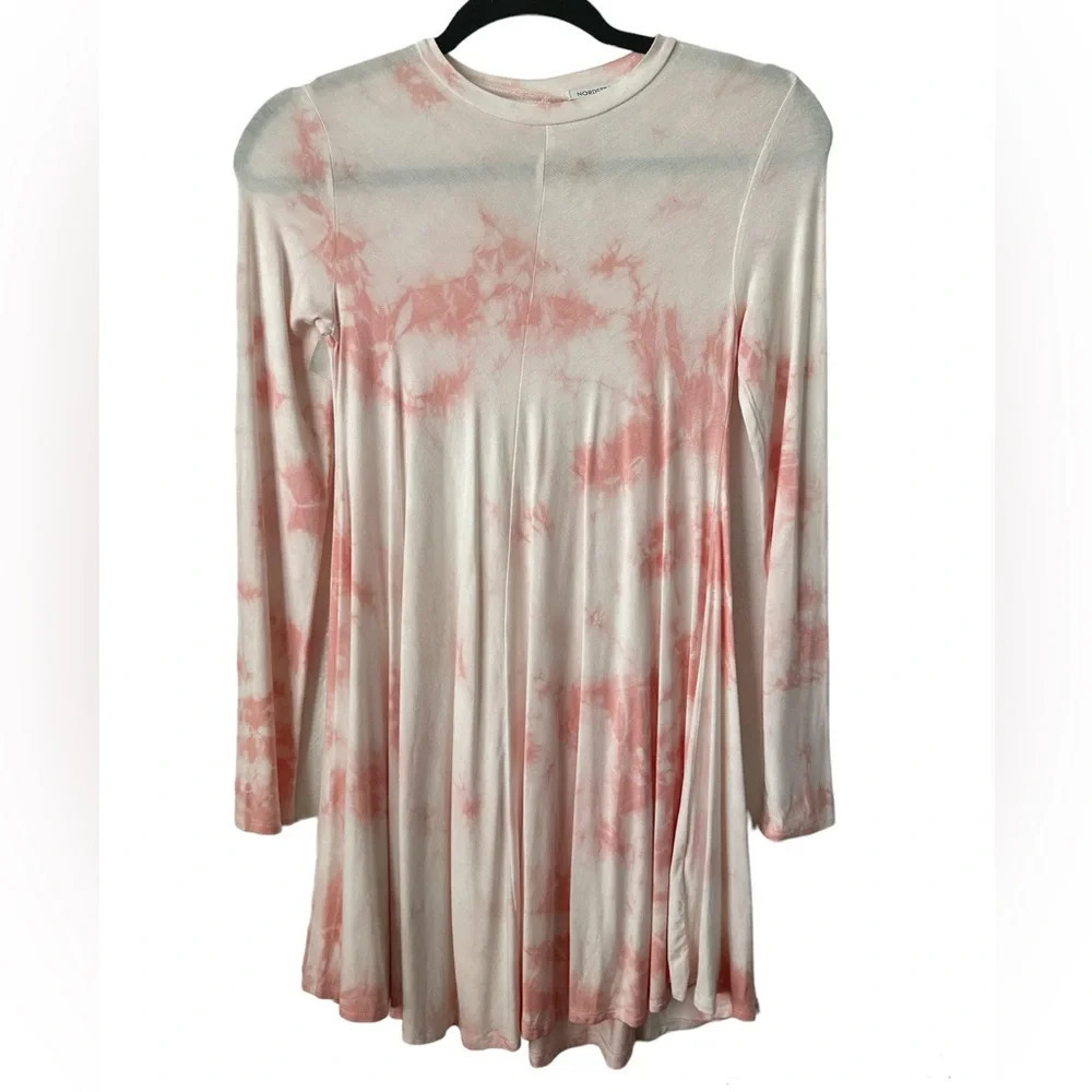 NORDSTROM Kid’s Girls Large 10/12 Long Sleeves Pull On Tye Dye Casual Dress